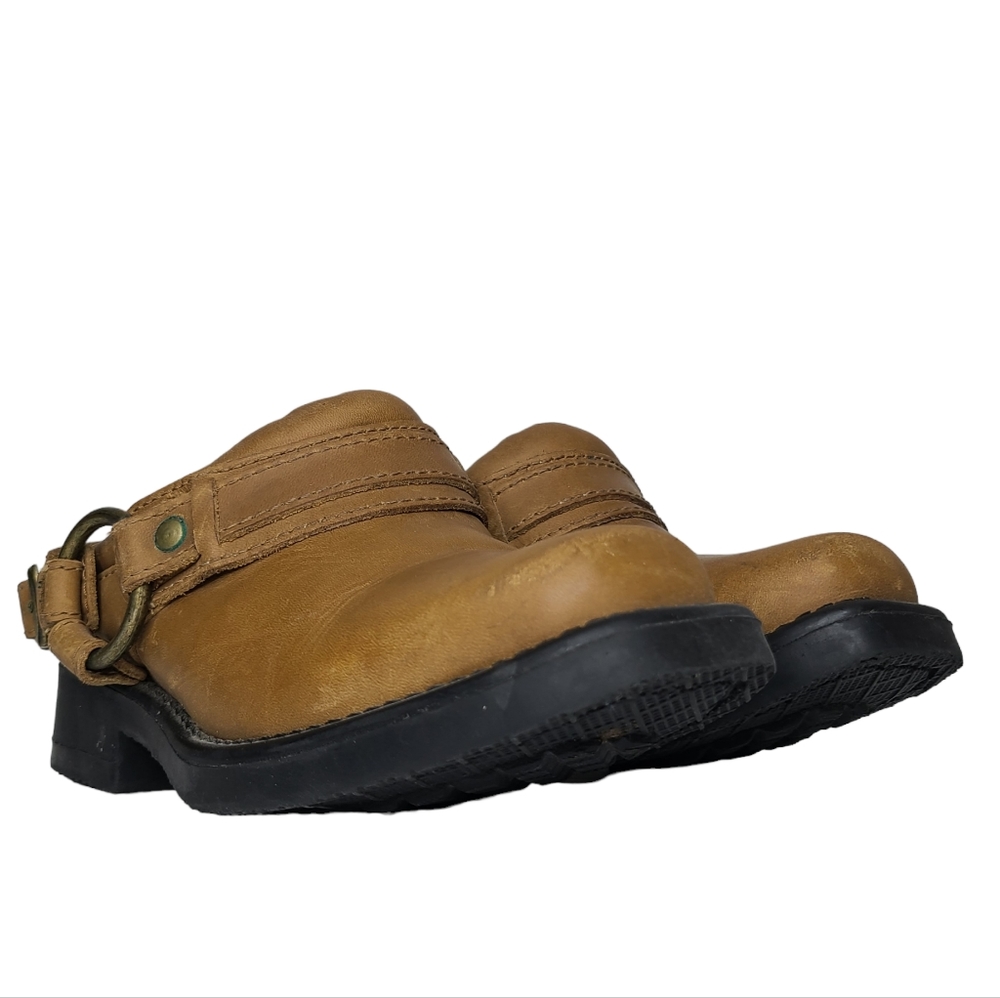 Frye Belt Harness Leather Slip On Mule Boots 90200 Toddler Size 10 Unisex